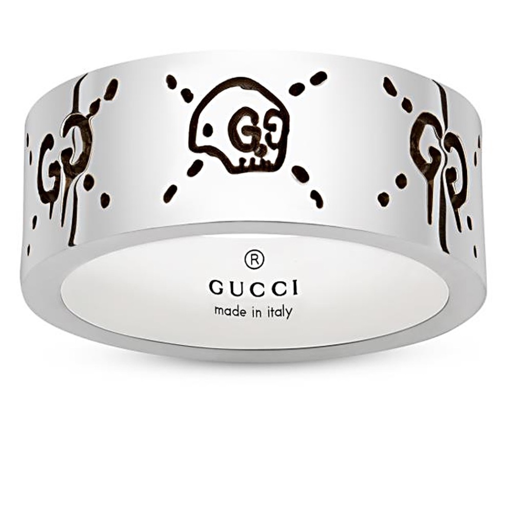 Authentic Gucci sterling Silver Ghost 9mm Ring